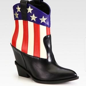 Guiseppe Zanotti Flag Leather Cowboy Booties